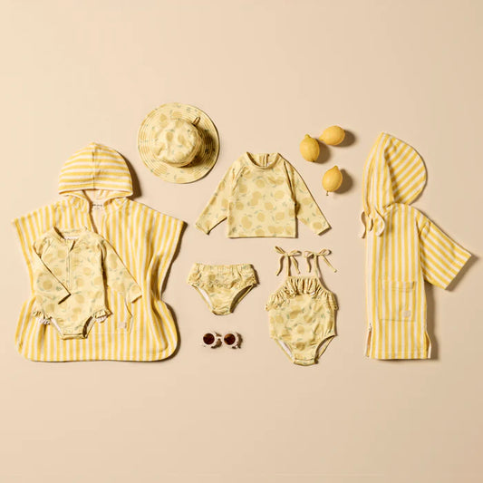 Lemon Drop Cutwork Rashie Swimset