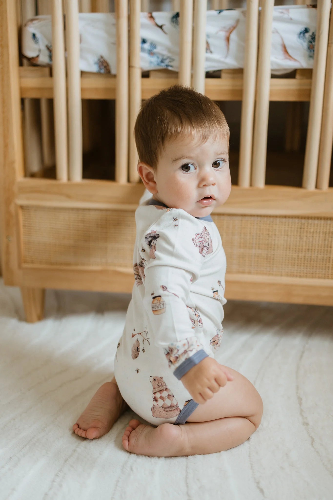 Long sleeve bodysuit - honey bear