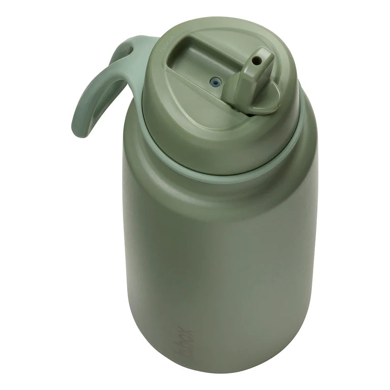 1L insulated flip top bottle - olive