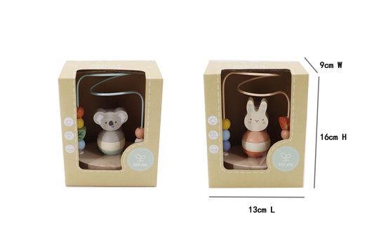 Wooden Koala And Bunny Stacking Bead Maze