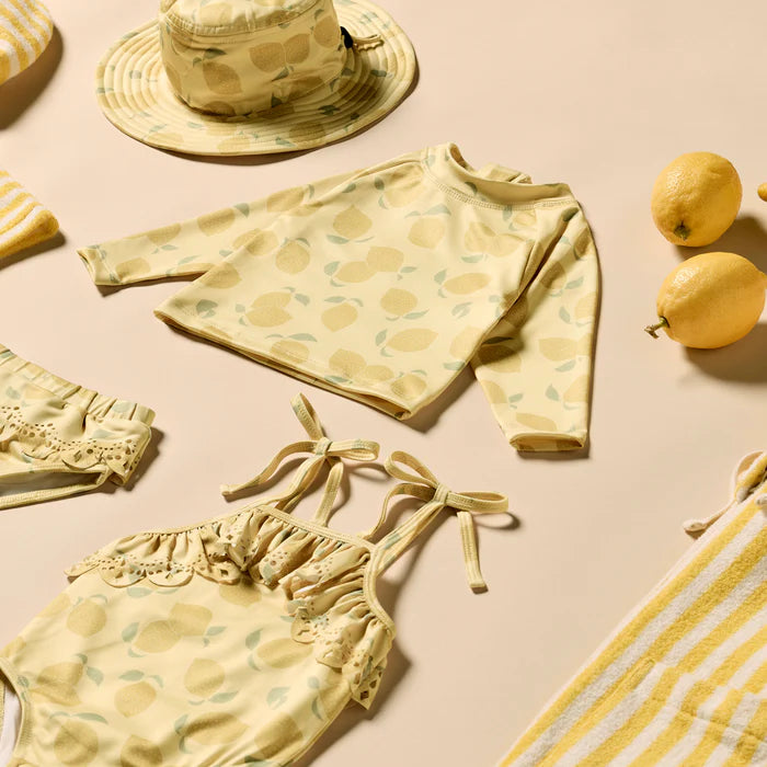 Lemon Drop Cutwork Rashie Swimset