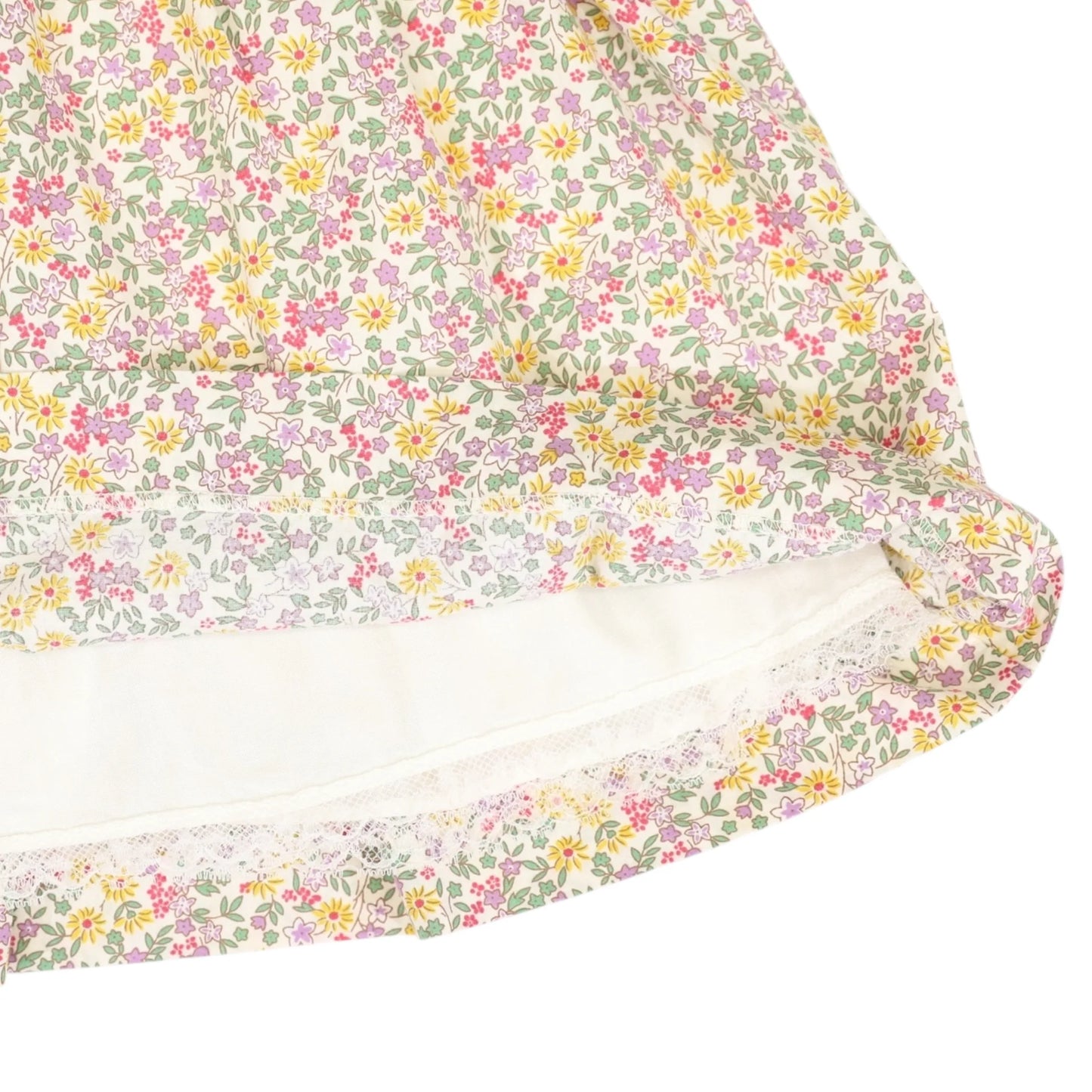 Frill Smocked Dress Yellow Floral