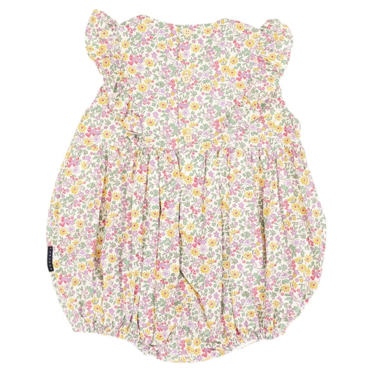 Floral Smocked Sunsuit Yellow Floral