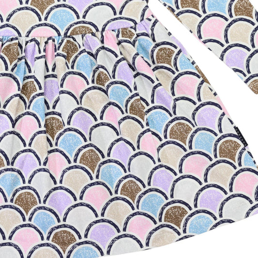 Cotton Arch Print Dress Blue