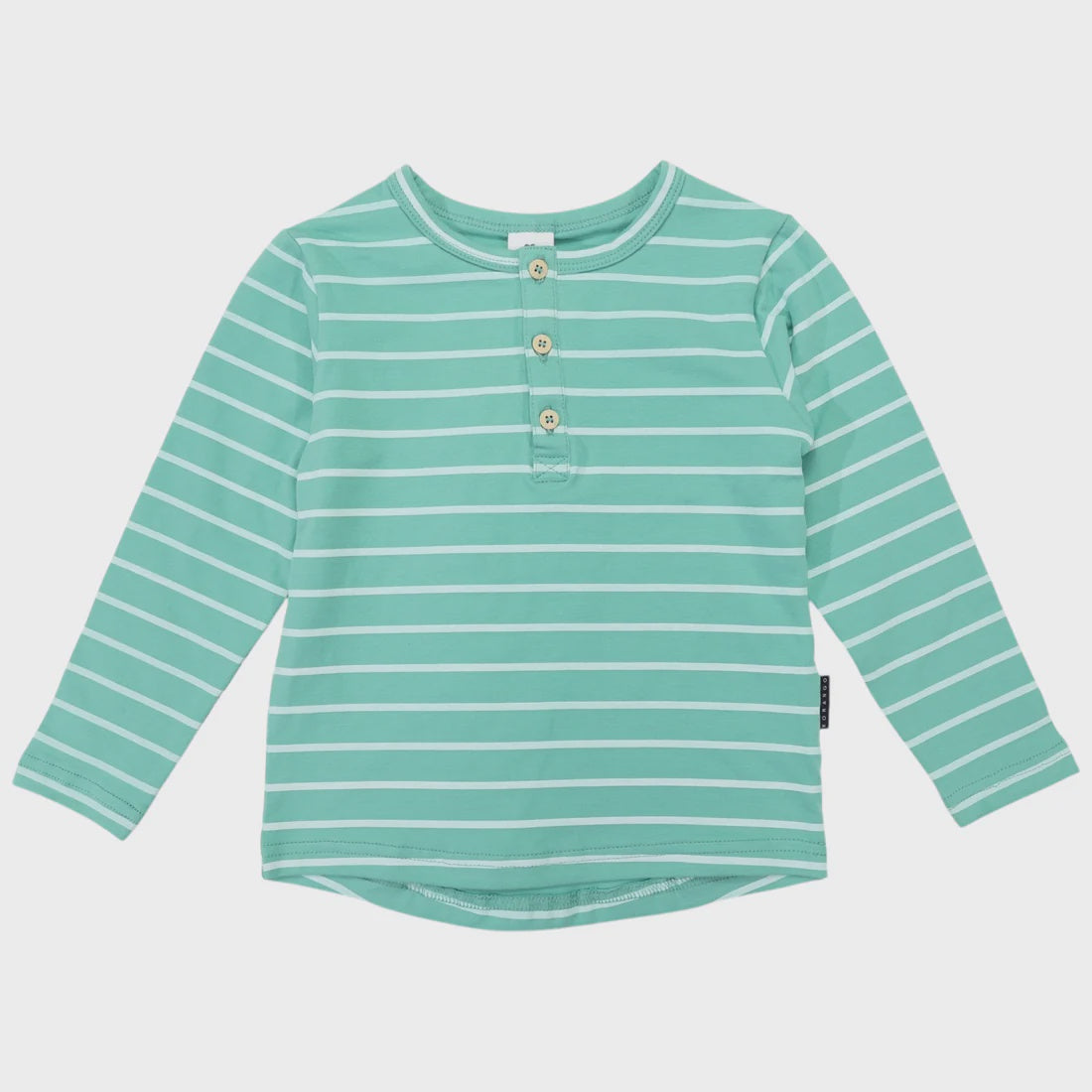 Striped Henley Tee Green