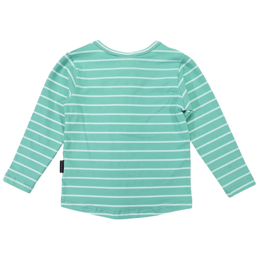 Striped Henley Tee Green