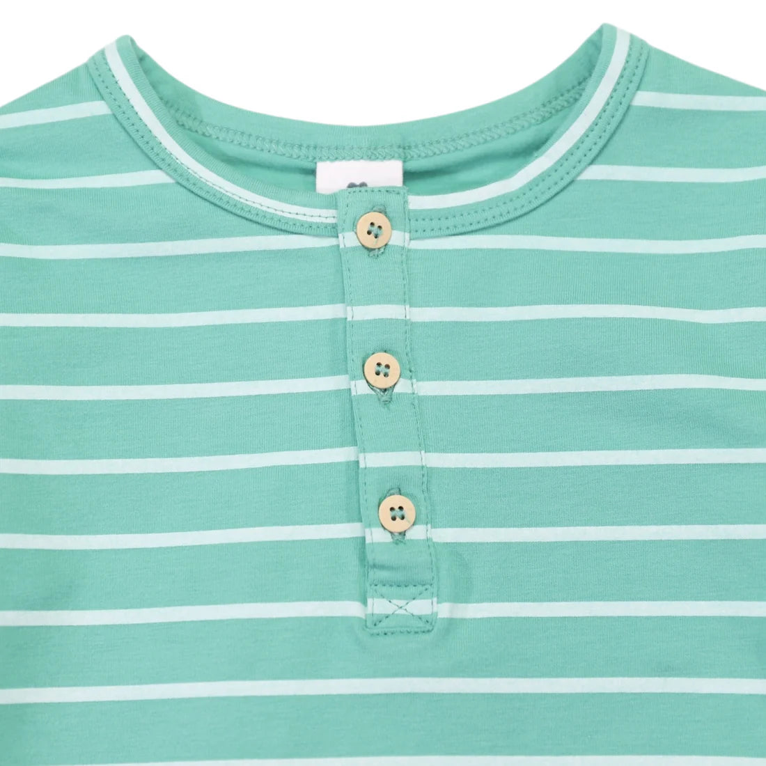 Striped Henley Tee Green