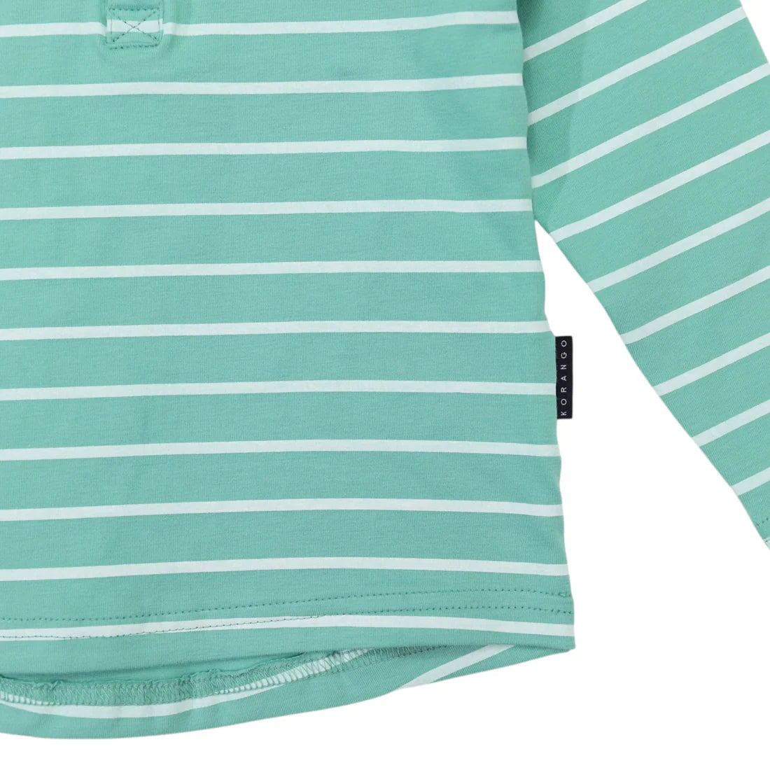 Striped Henley Tee Green