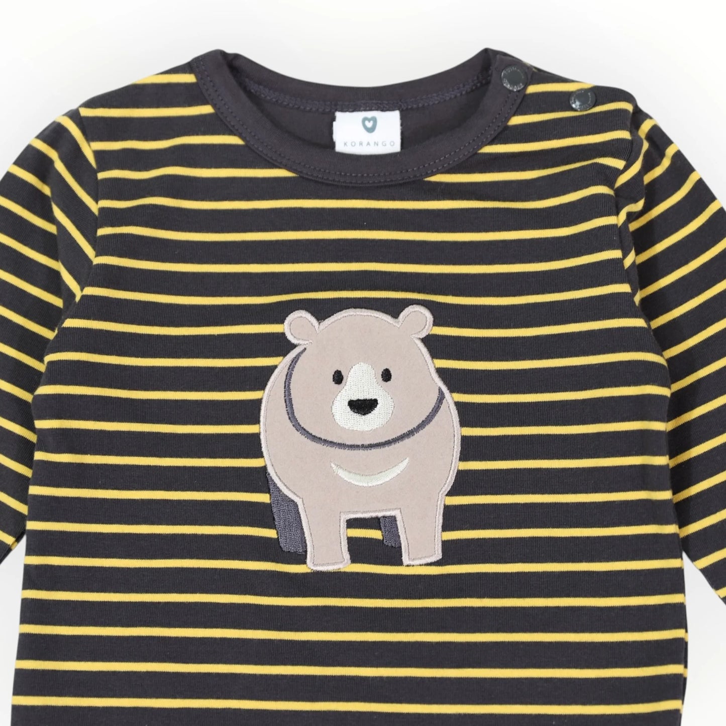 Bear Striped Top | Charcoal