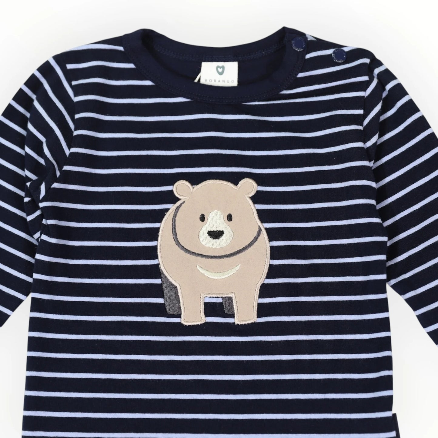 Bear Striped Top | Blue