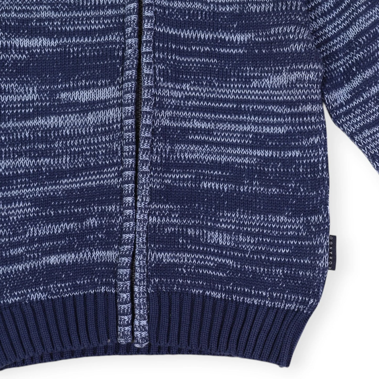 Fleck Knit Zip Jacket - Blue