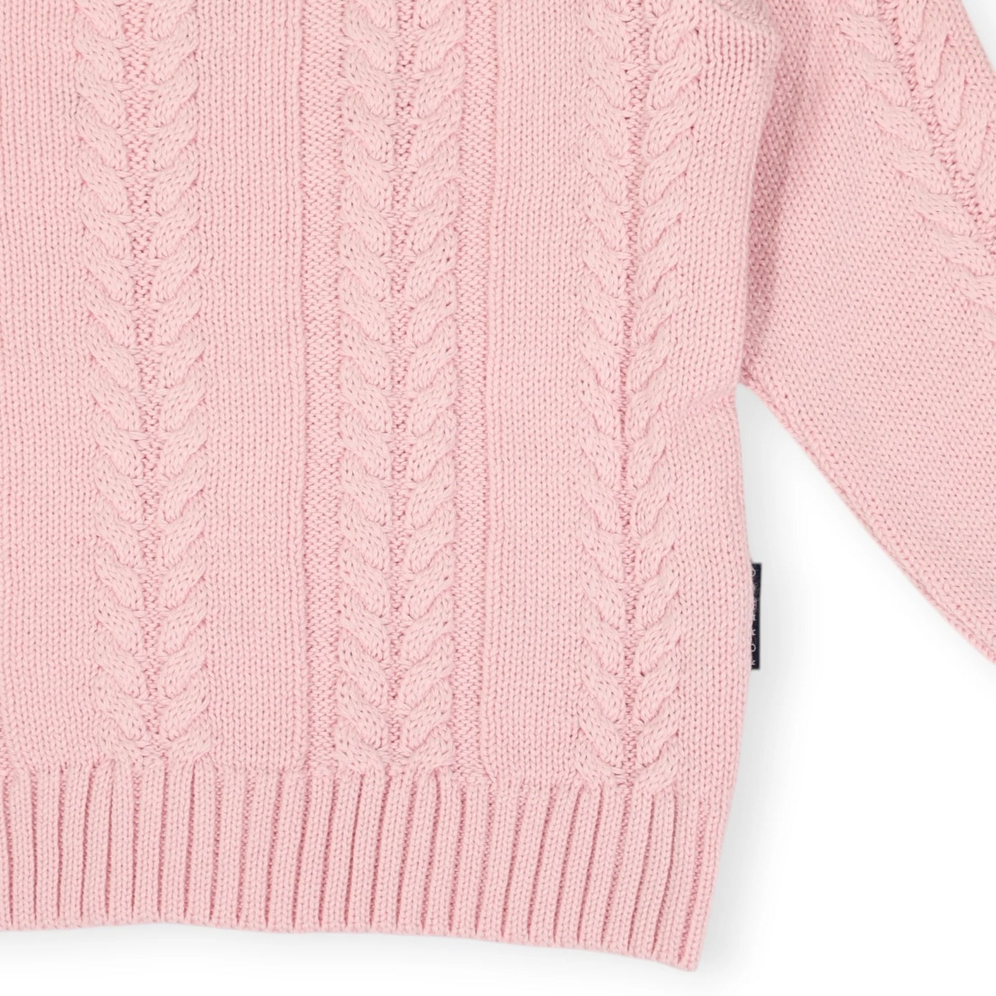 Classic Winter Cable Knit Sweater - Pink
