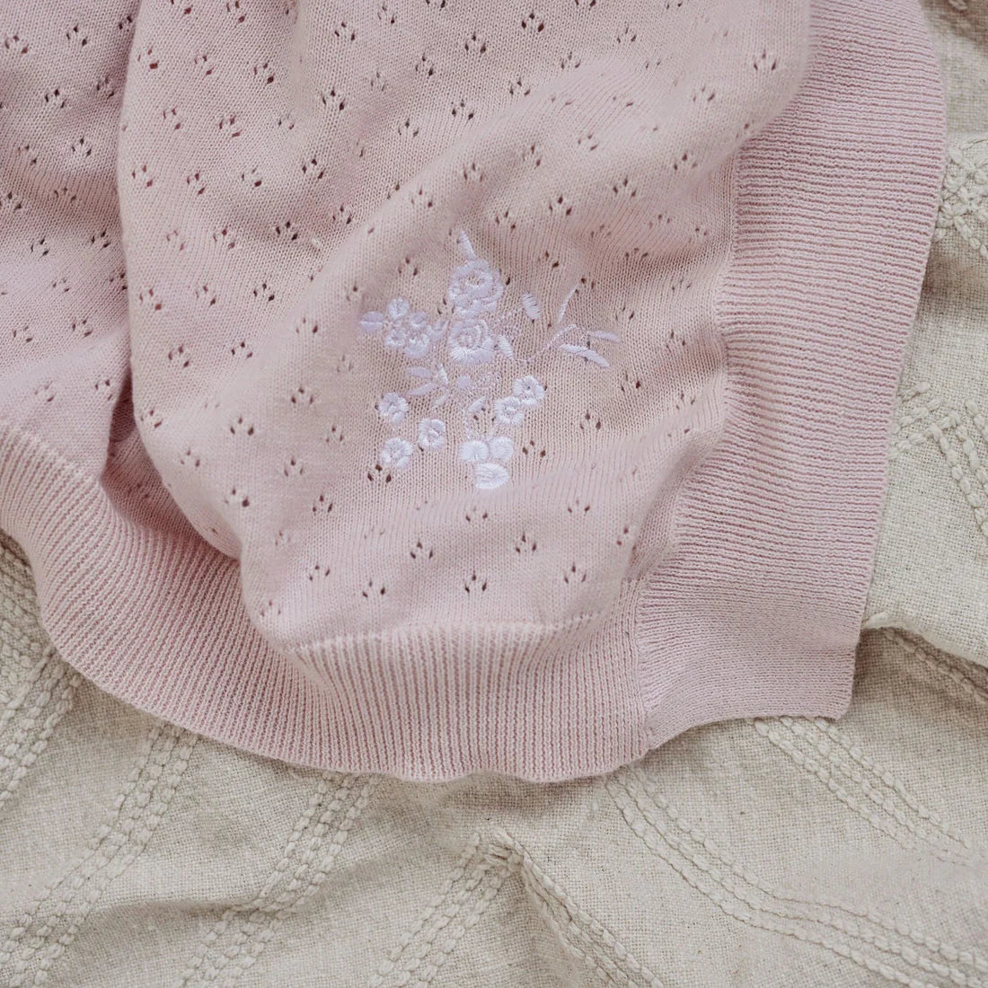 Rose Blush Knit Blanket