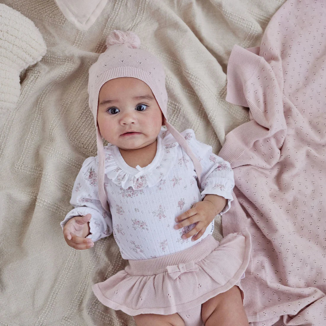 Rose Blush Knit Blanket