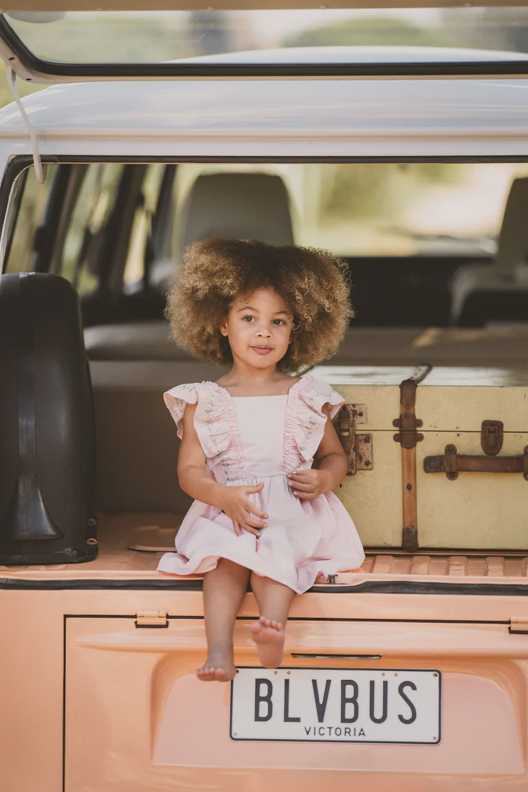 TESS EMB. FRILL DRESS 3-7YRS