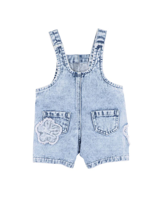 GROW WILD FLOWER APPLIQUE DENIM OVERALL 3-7 YRS