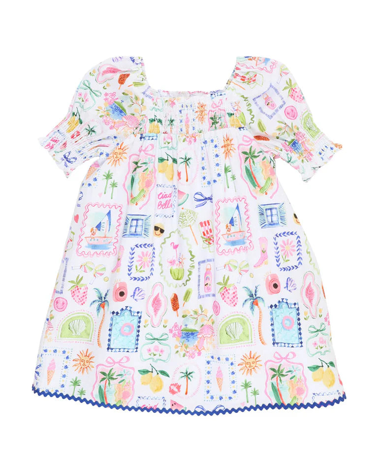SUMMER VACAY RIC RAC DRESS 3-7 YRS