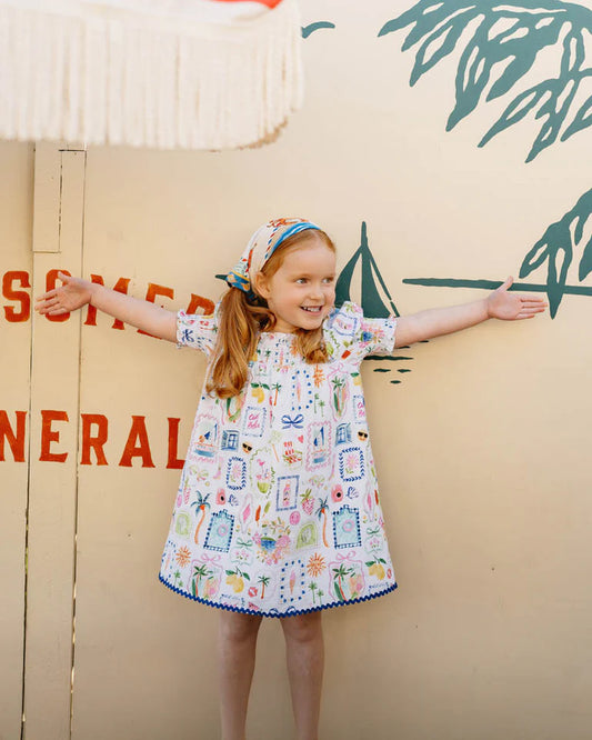 SUMMER VACAY RIC RAC DRESS 3-7 YRS