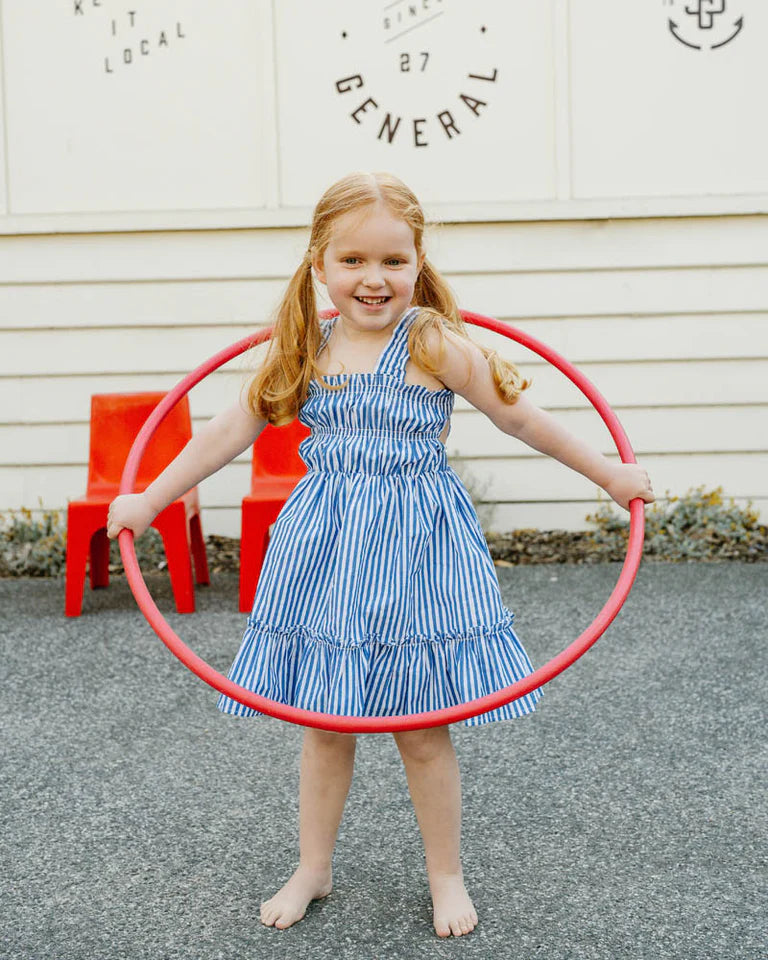 SUMMER VACAY BLUE STRIPE DRESS