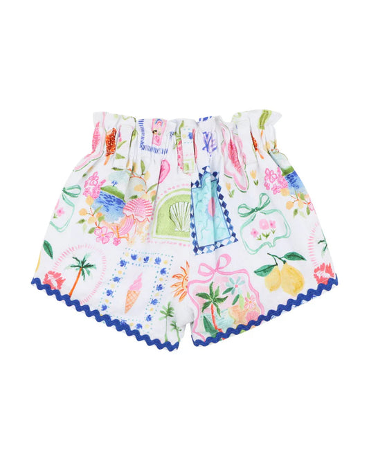 SUMMER VACAY STRIPE FLARED SHORTS