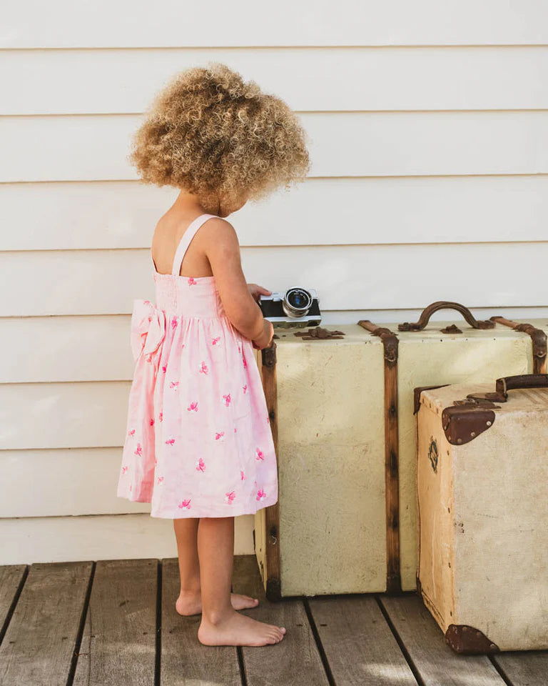 SUMMER VACAY EMBROIDERED DRESS 3-7 YRS
