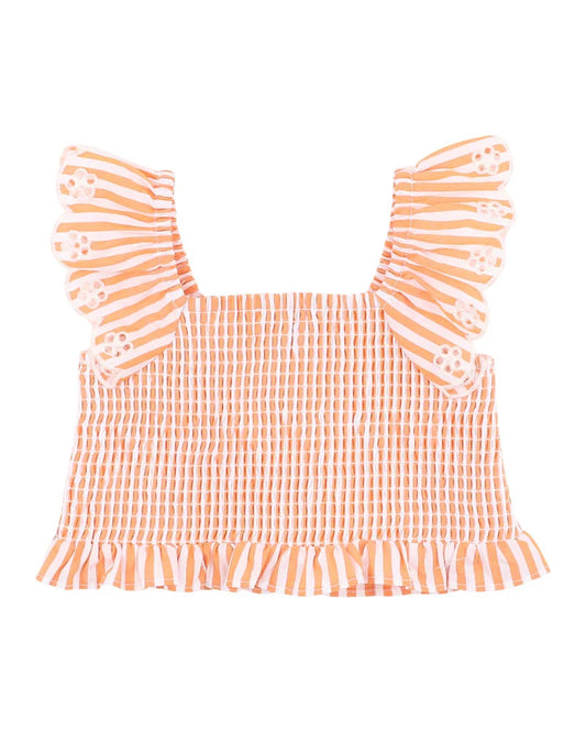 PARADISO STRIPE SHIRRED TOP