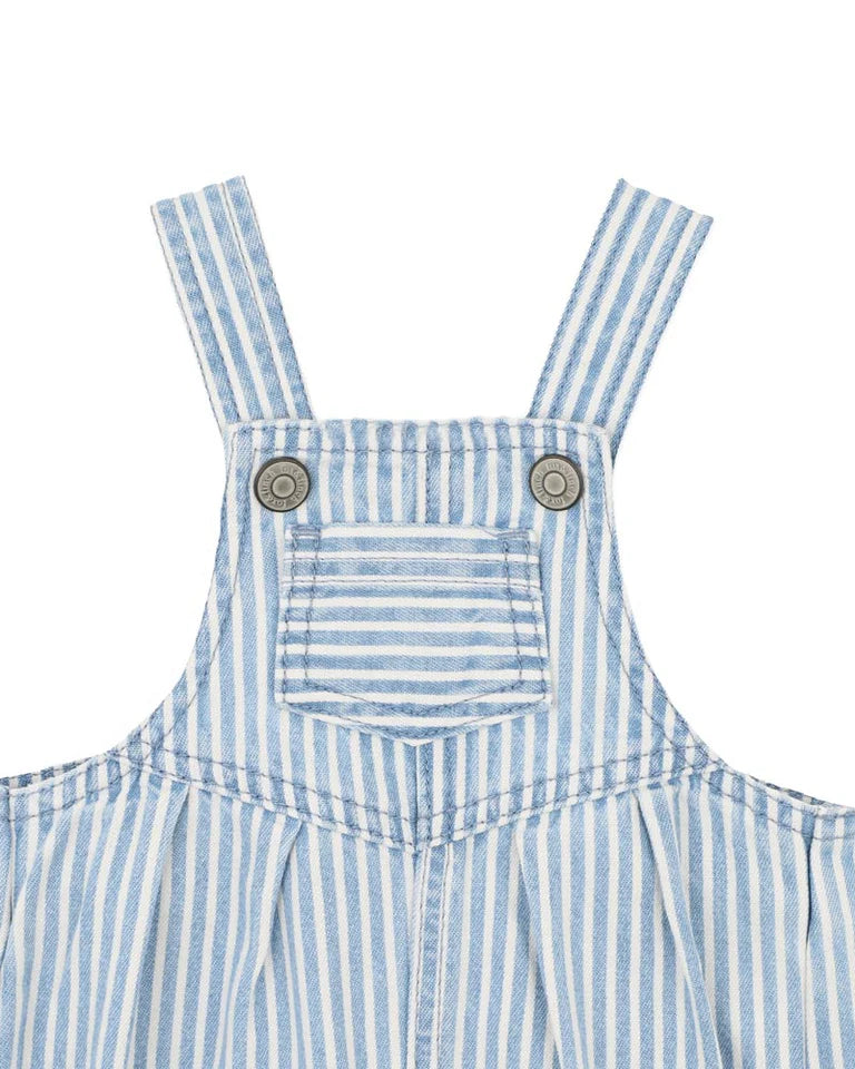 WINTER VACAY STRIPE DENIM OVERALLS