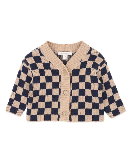 WILD SIDE CHECK KNITTED CARDIGAN