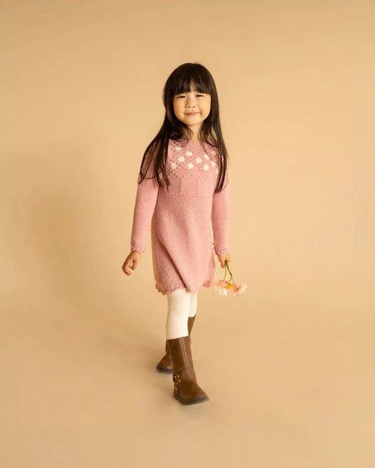 WINNIE HAND EMB. ORGANIC DRESS 3-7 YRS