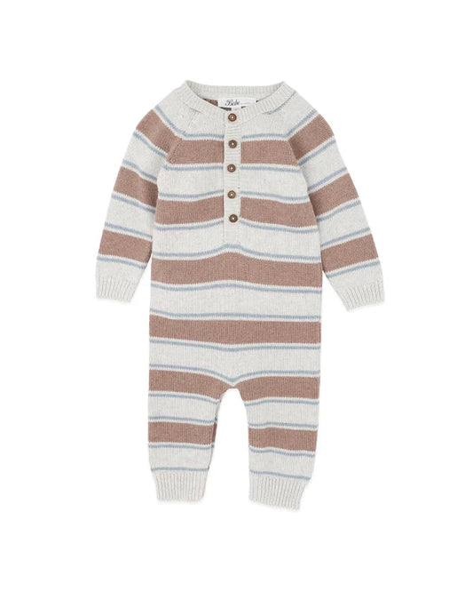 ALVIN STRIPE ORGANIC KNITTED ROMPER