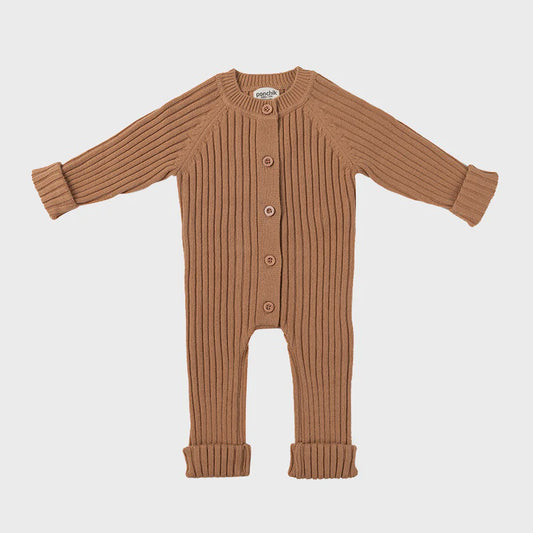 Ribbed Button Front Baby Onesie - Crepe
