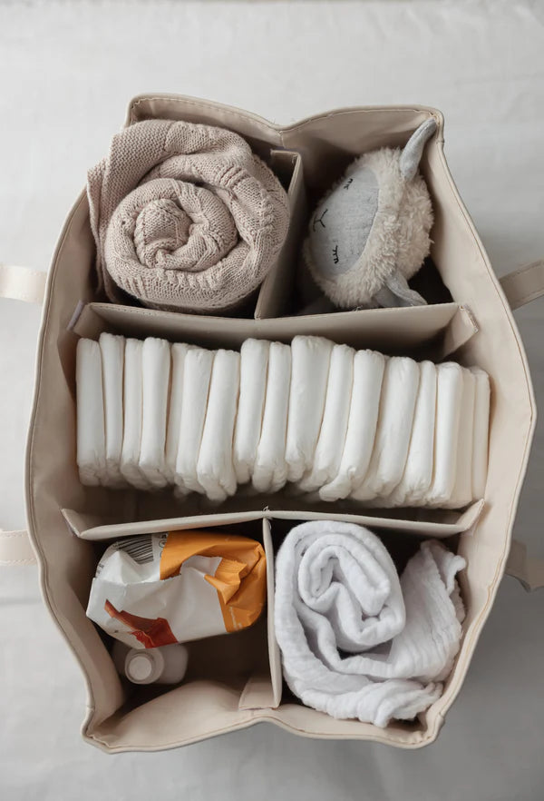 Nappy Caddy sand - large vegan leather