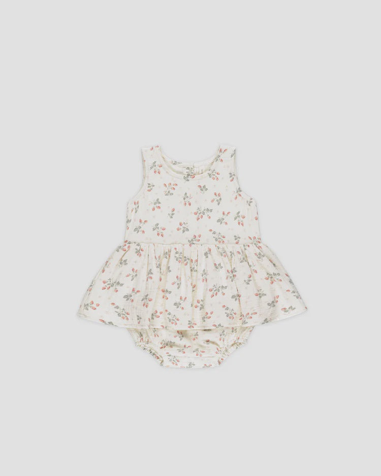 Skirted Tank Romper || Strawberries