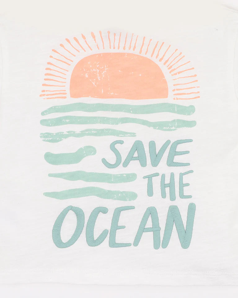 SURFS UP SAVE THE OCEAN TEE 3-7 YRS