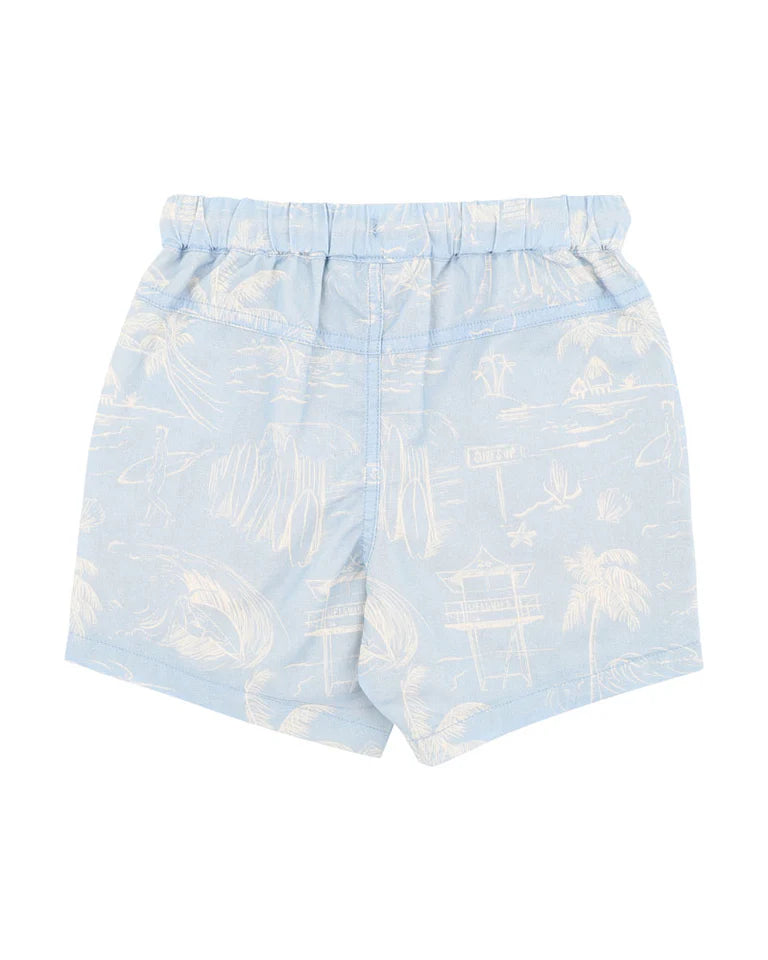SURFS UP LINEWORK SHORTS 3-7 YRS