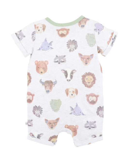 WILDLINGS PRINT SS HENLEY ROMPER