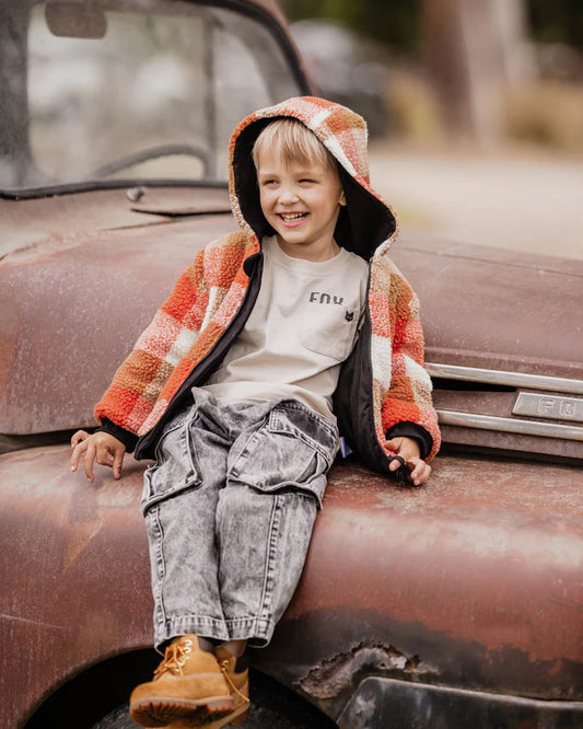 WASHED BLACK PULL ON CARGO JEANS 3-7 YRS