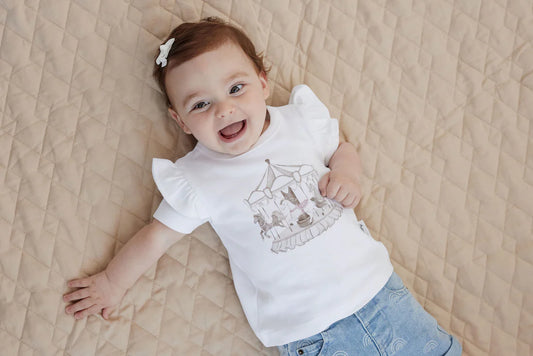 Carousel Print Flutter Tee