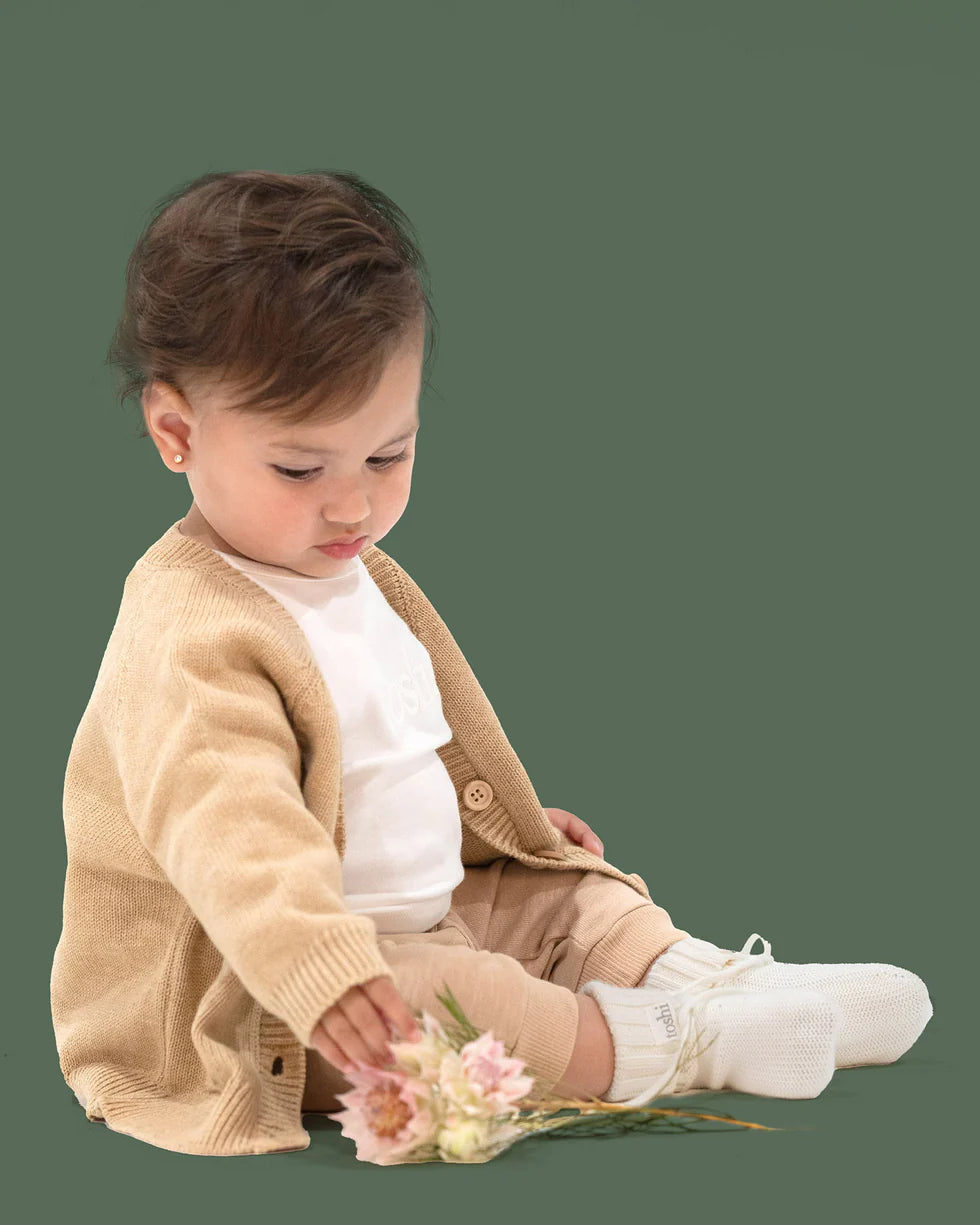 Organic cardigan Remy - Driftwood