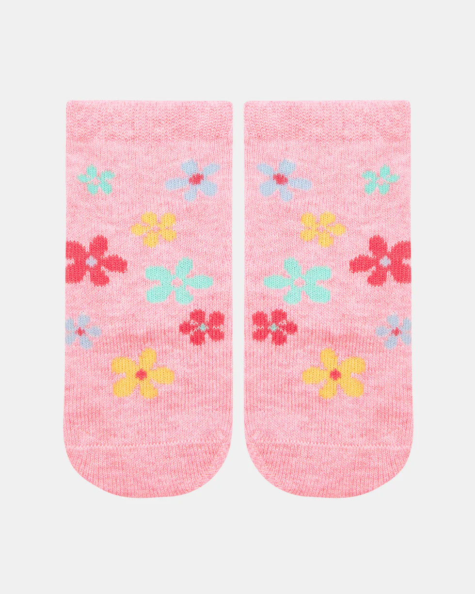 Organic Socks Ankle Jacquard - daisy