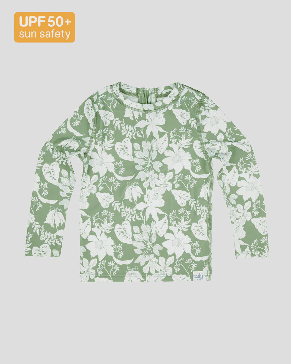 Swim Kids Rashie L/S Half Zip Classic Palm Cove