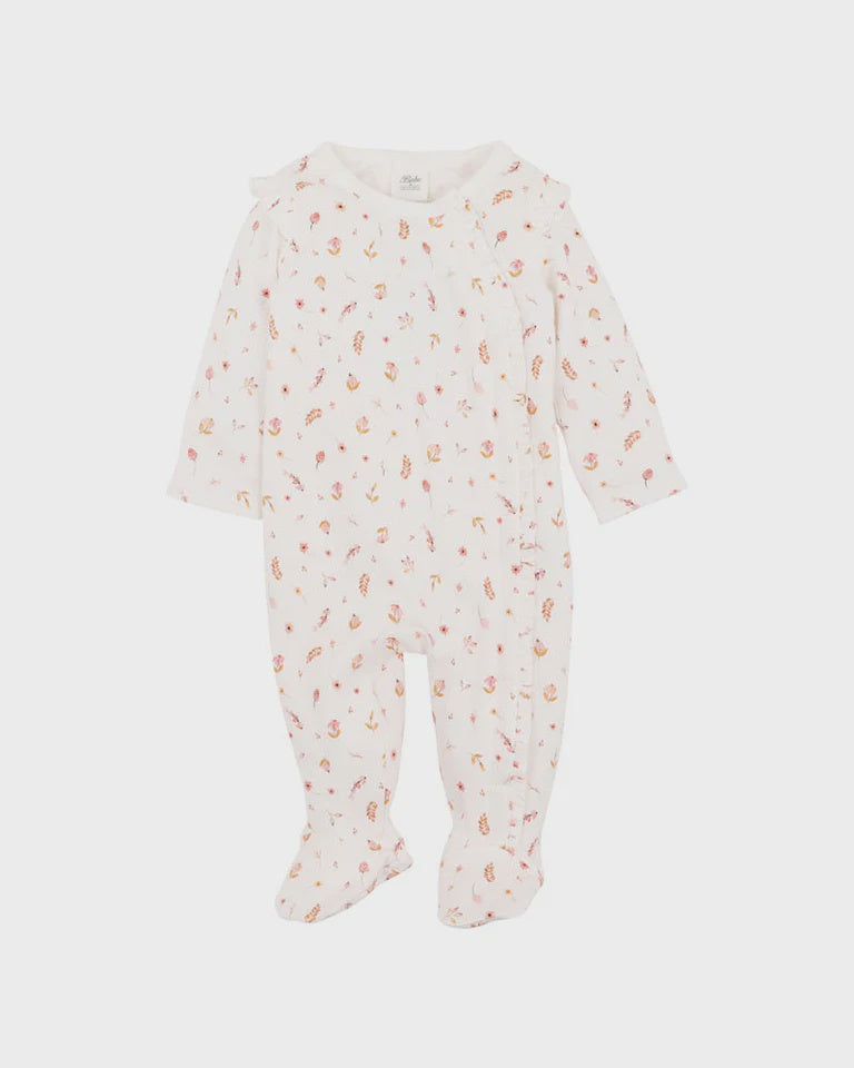 BILLIE DITSY FLORAL ORGANIC LS ZIPSUIT
