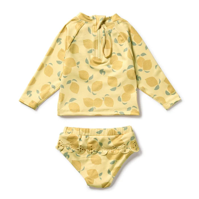 Lemon Drop Cutwork Rashie Swimset