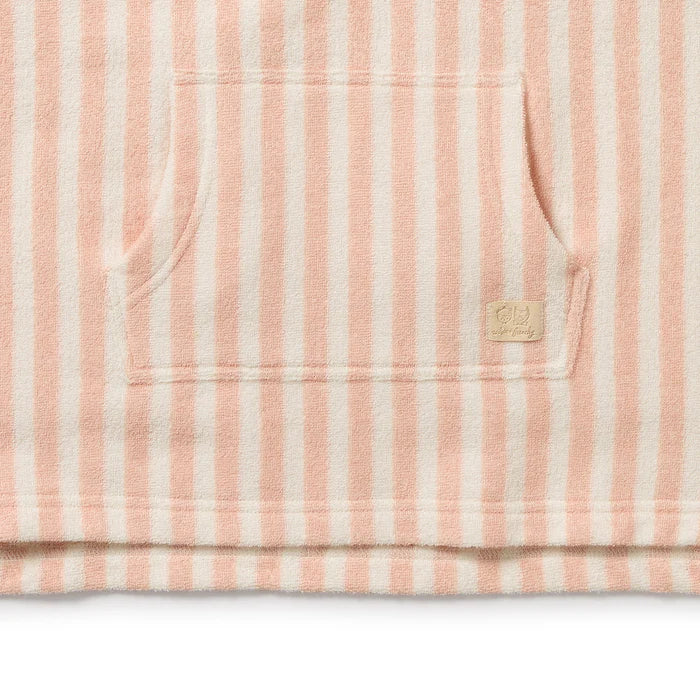 Strawberry Wave Organic Terry Hooded Poncho