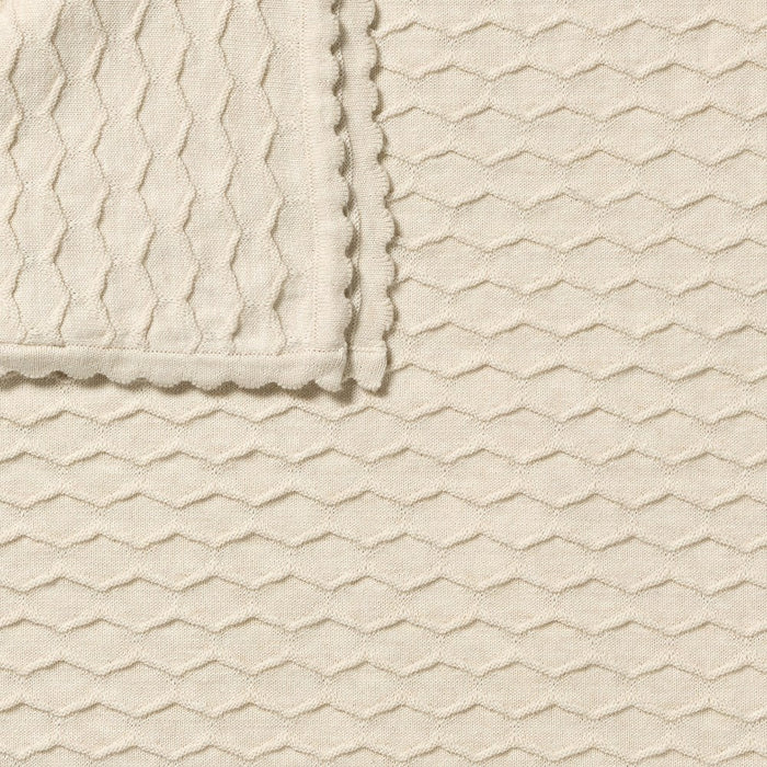 Milk Cloud Organic Knitted Chevron Blanket