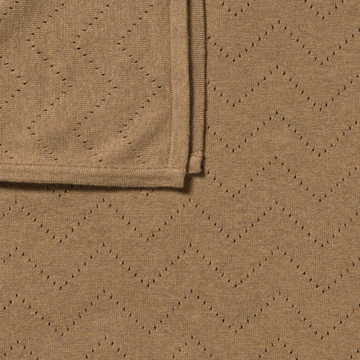 Ginger Snap Organic Knitted Pointelle Blanket