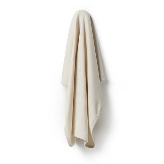 Organic Stripe Rib Bunny Rug | Oatmeal