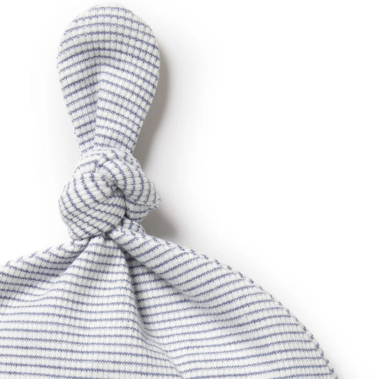 Rain drop Organic stripe rib knot hat
