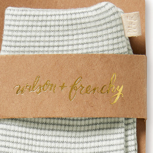 Fern organic stripe rib mittens