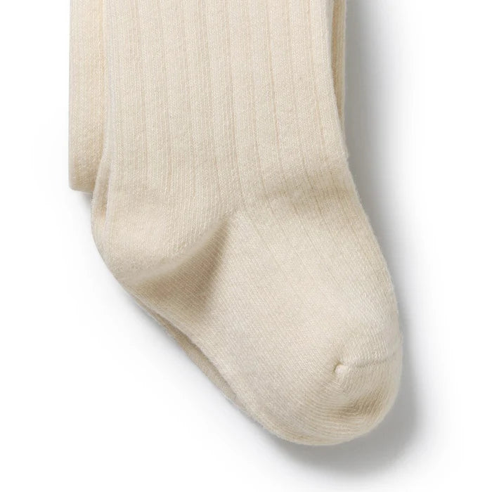 Buttermilk Organic Ribbed Tights